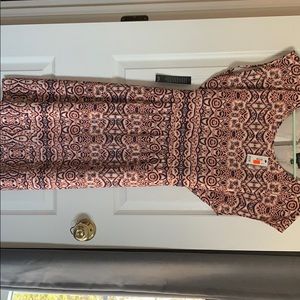 The Limited peach navy pattern dress Medium